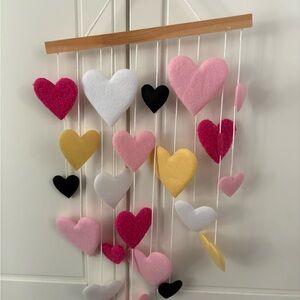 Spritz Heart Hanging Decor - Pink, Yellow, Black, White